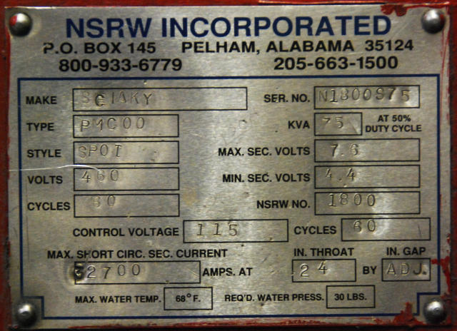Sciaky PMC00 Spot Welder, Machine ID: 5310